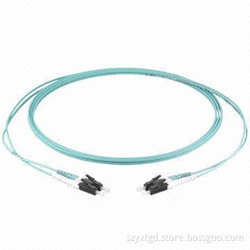 Corning OM3 Fiber-optic Patch Cord, Cable Jacket is Aqua LSZH